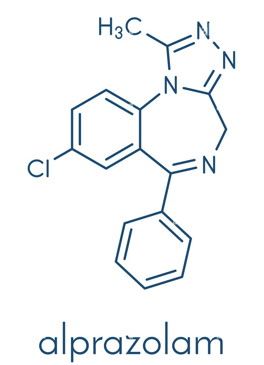 alprazolam-benzodiazepine-molecola-formula-scheletrico